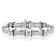 14K White Gold 4 ct. Princess Cut Diamond Invisible Set Bracelet