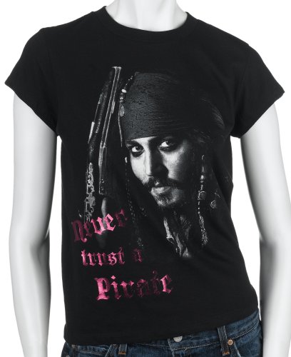 Pirates of the Caribbean Women's Never Trust a Pirate Jack Sparrow Screen Tee