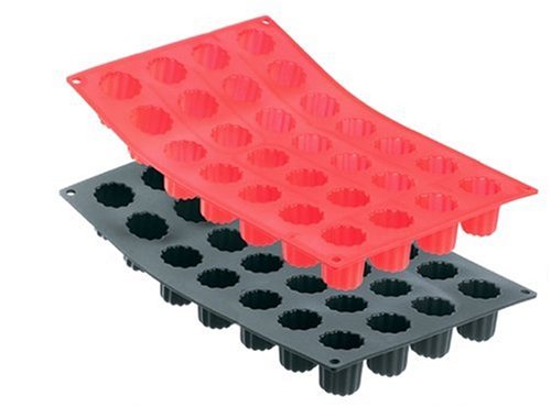 De Buyer - 1917.01 - Moul'Flex Rouge - Plaque de 28 Mini Cannelés