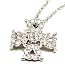 Cross Pendant Necklace with Diamond, 18k White Gold, Chain 16 Long (T.w 0.35)