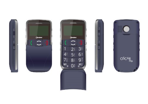 NGM Oscar Flip GSM DualBand Großtasten-Handy (5 cm (2 Zoll) Display, 5 Megapixels Kamera, SOS Notruftaste, FM-Radio) grau