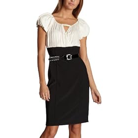 ABS Allen Schwartz Women's Belted Puff Sleeve Twin Dress