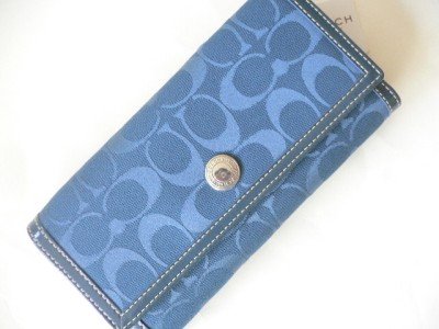 Coach Hamptons Signature Checkbook Wallet 42986