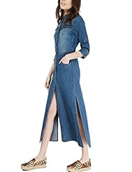 Knee Length Cotton/Denim/Polyester Evening Dress 