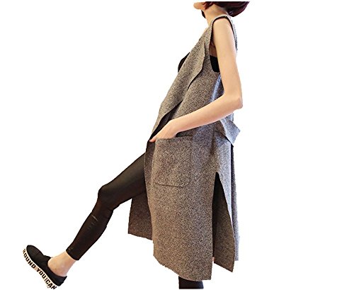 【PALERO・パレロ】 ロング ジレ ノーカラー きれいめ スリット 選べる3色