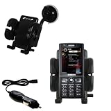 Samsung SGH-i550 Flexible Auto Windshield Holder with Car Charger - Uses Gomadic TipExchange