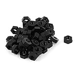 uxcell 六角ナット　クラブスクリュー　ハードウェアツール　M4ネジ 　ファスナーロッカー　ブラック50個