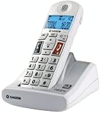 Sagem - Telephone sans fil D23XL - gros caracteres /Clavier a grosses touches et gros chiffres / Compatible appareils auditifs - DECT/GAP - Blanc