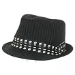 New Pinstripe Fedora Printed 3 Pleat Satin Hat * Black Large / Extra Large
