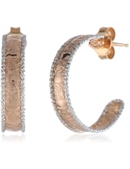 14k Italian White Gold Embossed Earrings