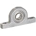 Spyraflo PB0-SRW188ZZ Miniature Ball Bearing Pillow Block, 2 Bolt Holes, 0.250" Bore Diameter, Precision, Extended Race, Aluminum, Inch