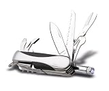 13 Function Pocket Tool Knife Stainless Steel With Built-In Led Flashlight Swiss Army Style Bottle Opener Can Opener Scissors Multi-Function Knife