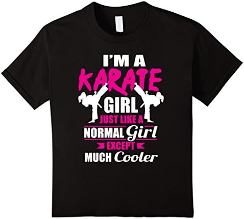 Kids Karate Girl T-Shirt Love Karate Much Cooler Tee 8 Black