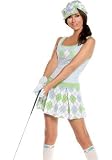 Women's Golf Teese-4 Pc. Costume Includes Dress, Glove, Hat And Knee Hi's (As Shown;Small)