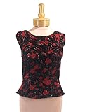 IMAGE OF Beaded Print Top for Evening, Formal, Party, Wedding, Separates by Sean Collection (10358), XXL, Black Gun