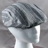 LINEN COTTON STRIPE PLAID IVY DRIVING GOLF CAP HAT SPRING GRAY MESH SMALL - MEDIUM