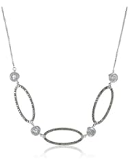 Judith Jack "Crystal Links" Sterling Silver, Marcasite and Cubic-Zirconia Frontal Necklace, 18"