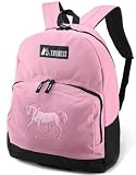 Pink Horse Backpack for Travel, Daypack School Bags Best Unique Gifts For a girl, Girls, Students and Horse Lovers-