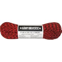 Black Widow Camouflage (Red & Black) 550LB Military Nylon Paracord Rope 100'