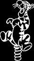Pooh Tigger bouncing on tail white vinyl decal sticker