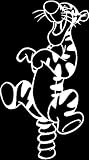 Pooh Tigger bouncing on tail white vinyl decal sticker