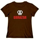 Female Gender Symbols Gibraltar Countries Womens T-Shirt (Brown, Sizes X-Small - XXX-Large)