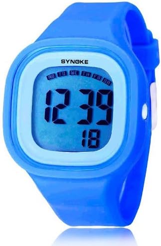 Ampmall® Lovely Silicone Bracelets Watches Fashion Casual Lady Jelly Geneva Silicone Watch Analog Unisex Casual Watches Candy Color Men Women Sports Watches Christmas Gifts Digital Watches Student Kids Sports Multifunction Military LED 30 M Waterproof Wristwatch Kids Girls Children Women Students Stopwatch with Unique Ampmall Lable (Blue-66896)