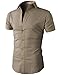 H2H Mens Casual Slim Fit Button Down Short Sleeve Shirts Of Various Colors