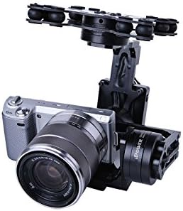 MOY Ready To Use RTF 3 Axis Brushless Gimbal With 32bit Alexmos Controller For Sony NEX5/6/7 BMPCC G4 Black