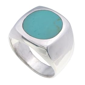 Men's Silver Turquoise Ring