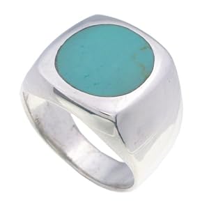 Men's Silver Turquoise Ring