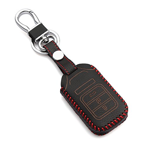 JessicaAlbaÂ®Leather key fob holder case chain cover For Honda ACCORD CIVIC CROSSTOUR CR-V CR-Z FIT INSIGHT ODYSSEY PILOT RIDGELINE CITY VTi Deluxe VTi Luxury