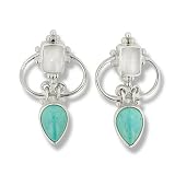 Sterling Silver, Turquoise and Moonstone Earrings by Sajen