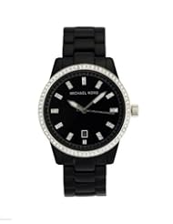 Michael Kors Womens Watch Black Acrylic Band Glitz MK5205