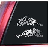 Mirrored Set Of Blade Dragon Vinyl Decals Stickers - Shiny Chrome