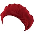Solid Soft Beret Tam Tight 2ply Knit Winter Hat Brick Burgundy