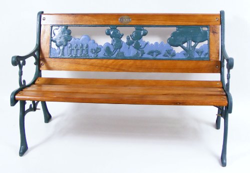 Mickey & Minnie Mouse. Children's Garden Bench. (Wood & Cast Iron)
