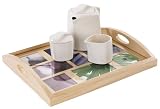 Umbra 316210-390 Host 14 by 18 by 3-Inch Tray Holding Four 4 by 6-Inch, Four 4 by 4-Inch and One 3 by 4-Inch Photos, Natural