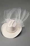 Cattleman Wedding Hat with Netting with Tulle
