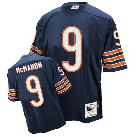 Jim McMahon #9 Blue Chicago Bears Reebok NFL Premier All Stitched Replica Jersey - X-LARGE
