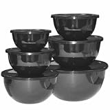 Calypso Basics, 44100, 12 Piece Enamel On Steel Bowl Set With Lids, Black