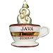 Noble Gems Mouth Blown Glass Coffee Break Java Junkie Christmas Ornament 3.75
