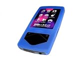 BLUE Silicone Skin Case Cover for Samsung YP-Q1 MP3 Player 4GB, 8GB & 16GB + Screen Protector & Lanyard