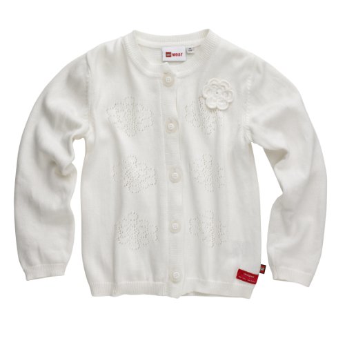 Lego Wear M&auml;dchen Strickjacke 13441 KLARA 301 - CARDIGAN (KNIT), Gr. 134, Wei&szlig; (WHITE) Preisvergleich
