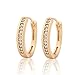 GULICX Women Girls Hoop Earrings Gold Tone Round Zircon Pave Setting Diameter 23mm
