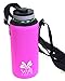 Insulated Water Bottle Carrier for Hydro Flask, Klean Kanteen - Neoprene Holder Case with Adjustable Shoulder Strap - fits 18oz, 21oz, 32oz, 40oz Bottles