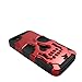 Sanoxy 3D Skull Style Dual-Layer PC + Silicone Back Case for iPhone 5/5S - Non-Retail Packaging - Red