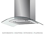 Baumatic 60cm Cooker Chimney Hood Stainless Steel Glass BT6.3GL