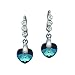 Mahi with Swarovski Elements Valentine Blue Heart Dangler Rhodium Plated Earrings for Women ER1104100RBlu RS.358.00