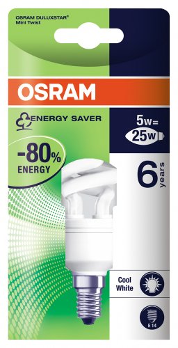 Osram 63162B1 Duluxstar Mini Twist E14 mini Energiesparlampe in gedrehter Form 5W/840, kal Preisvergleich